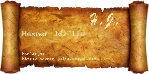 Hexner Júlia névjegykártya